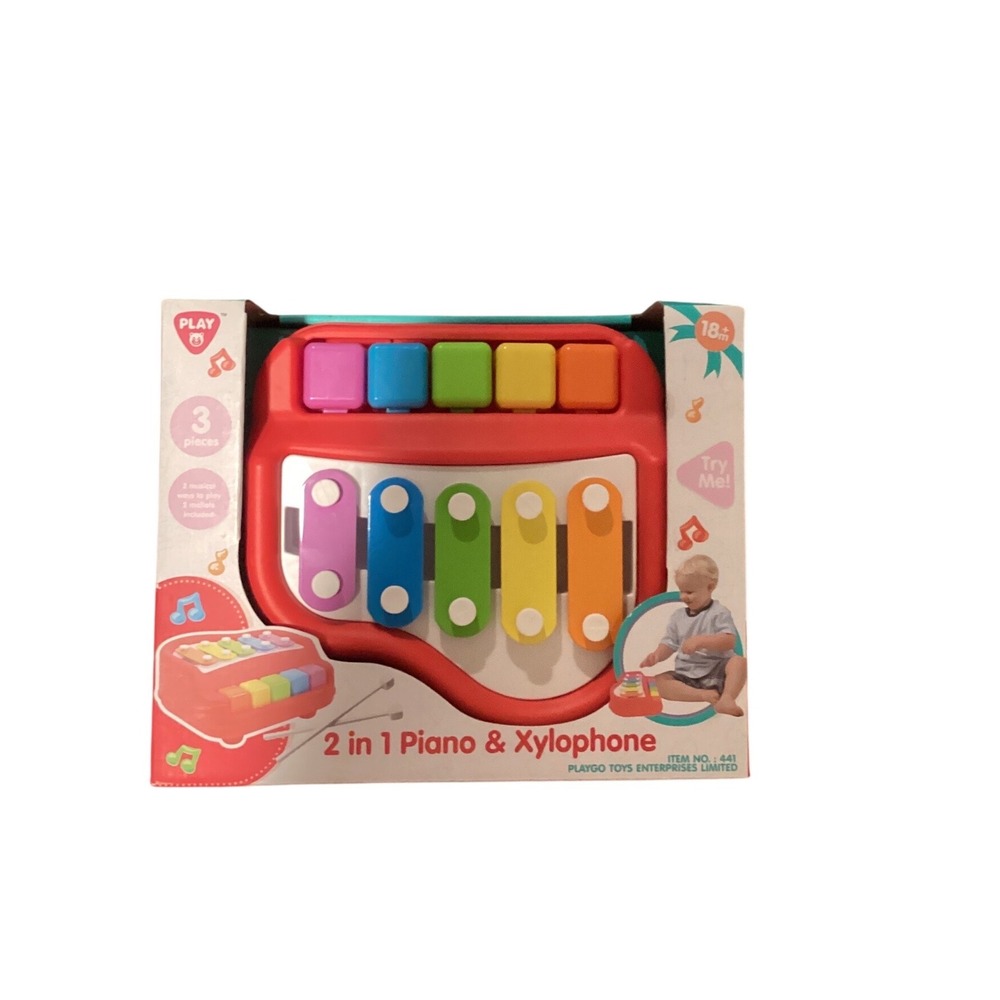 Playgo 2 in 1 Piano & Xylophone Toddler Musical Toy 3 Piece Set Item 441 NEW